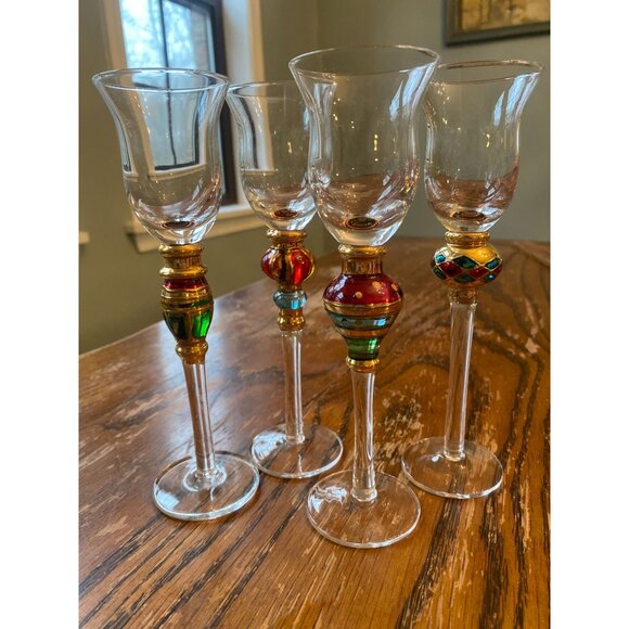 Artland Splendor Collection Handcrafted Cordial Jewel Stem Glass Set Of 4 Elegan - Picture 3 of 4